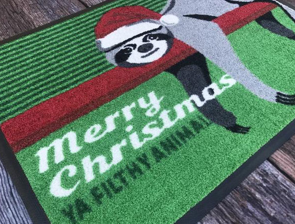 Christmas Sloth Doormat