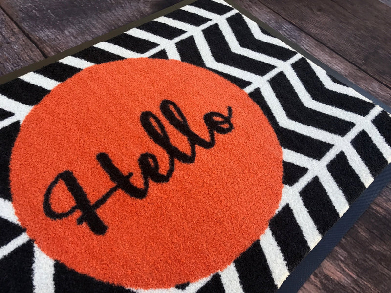 Hello Doormat Circle on ZigZag - Adoremat