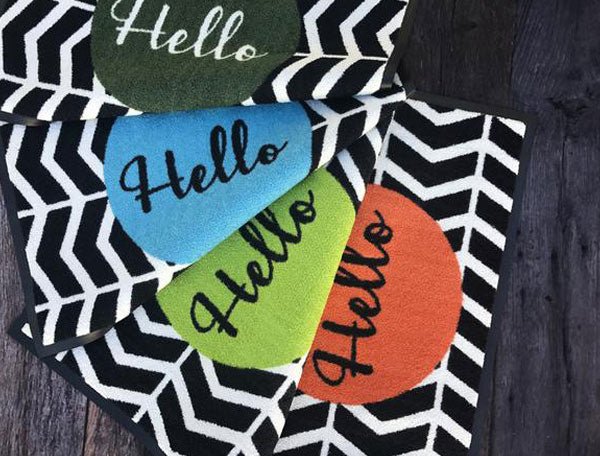 Hello Doormat Circle on ZigZag - Adoremat