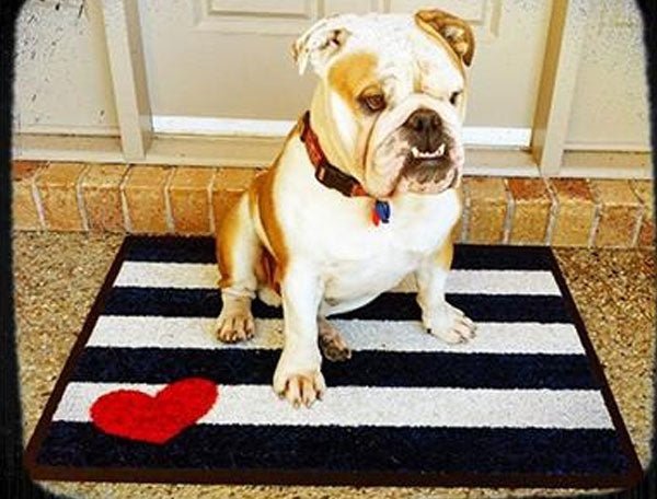 Stripe Doormat with Heart - Adoremat